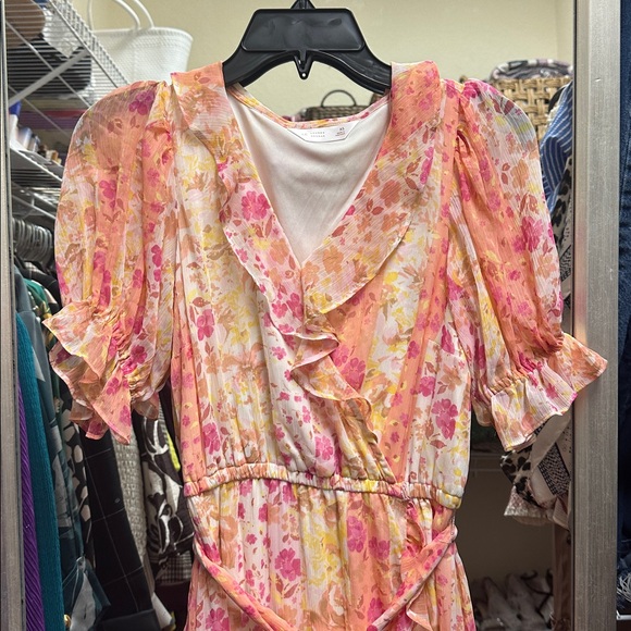 Floral Ruffle Wrap Dress - Picture 3 of 4